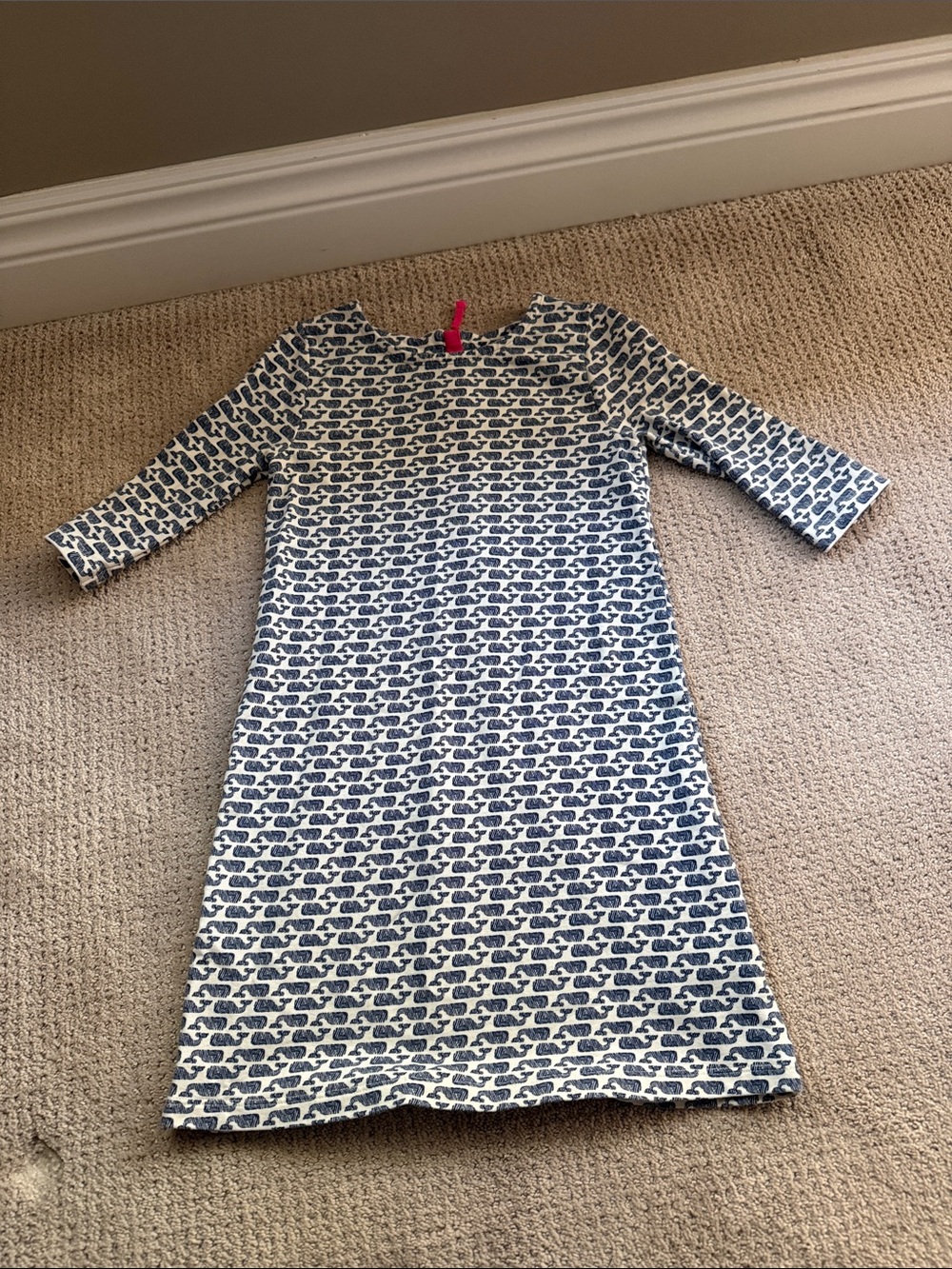 Vineyard Vines Navy Whale-Print Shift Dress on White